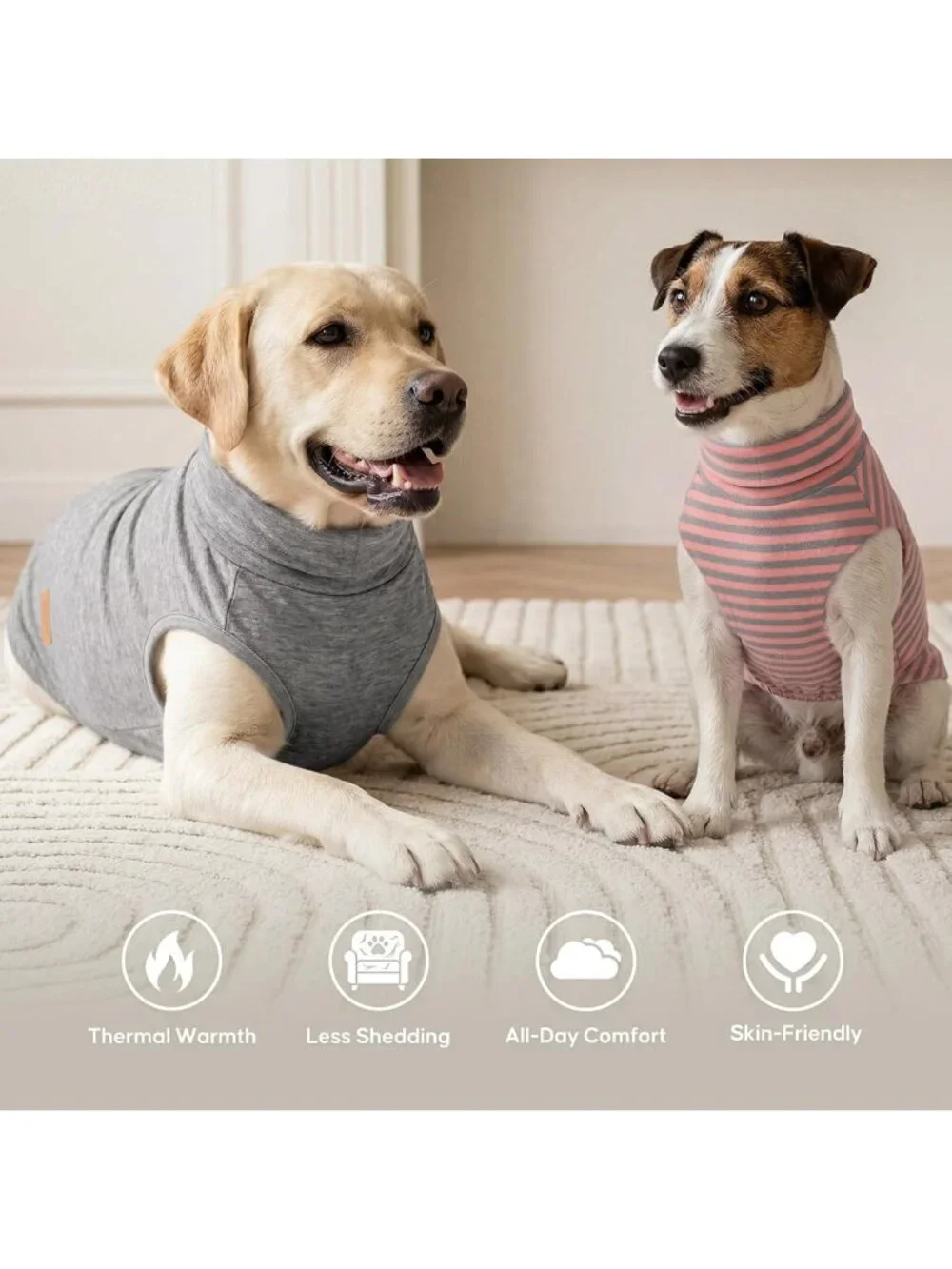 Cozy 2-Pack Dog Sweaters | Warm Turtleneck Pullovers for Medium & Large Dogs